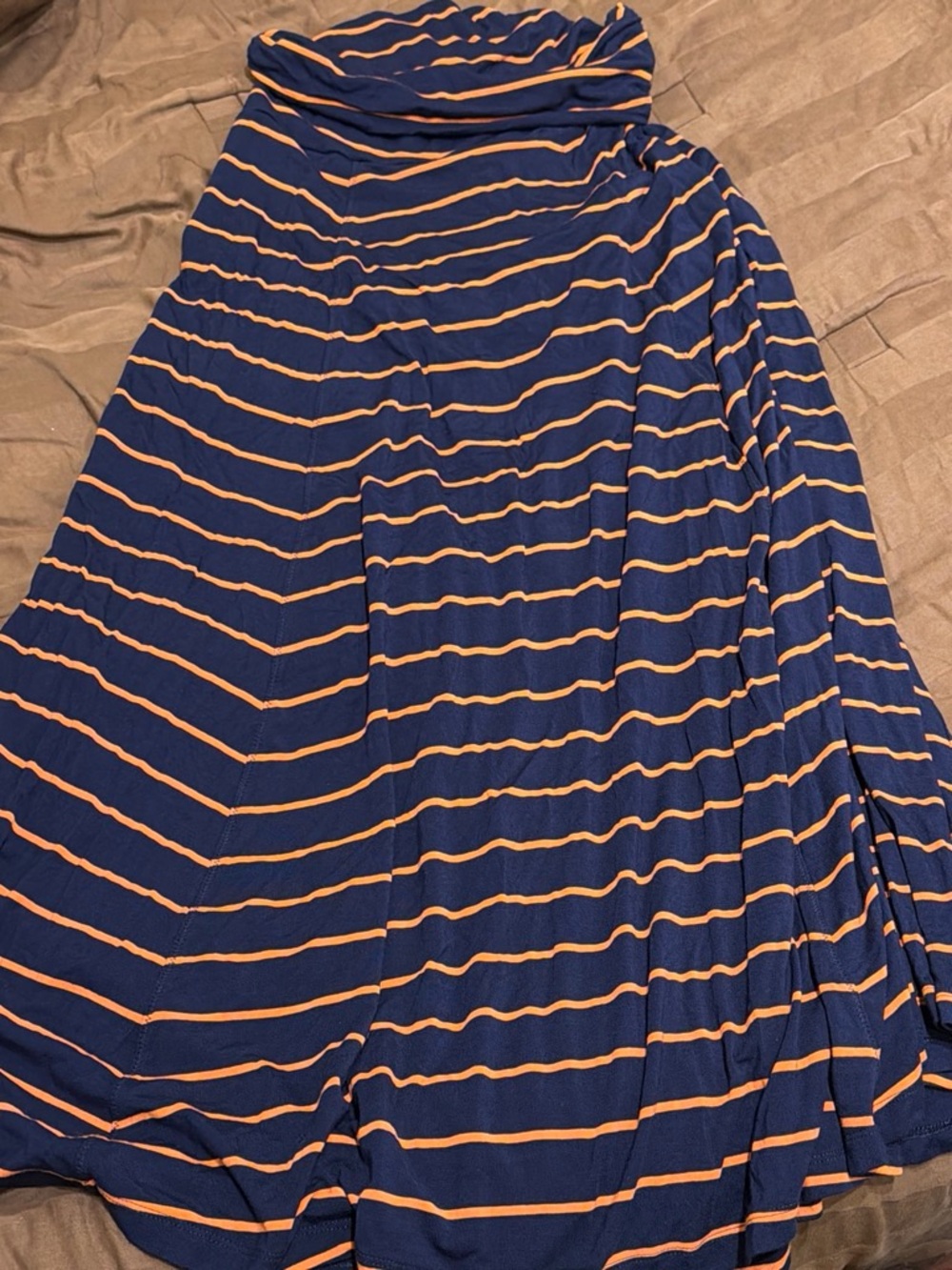 GAP Navy and Coral Striped Circle Skirt